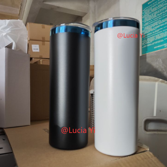 20oz Blue Plated Undernetah Skinny Straight Tumbler For Laser Engrave-CNLCA