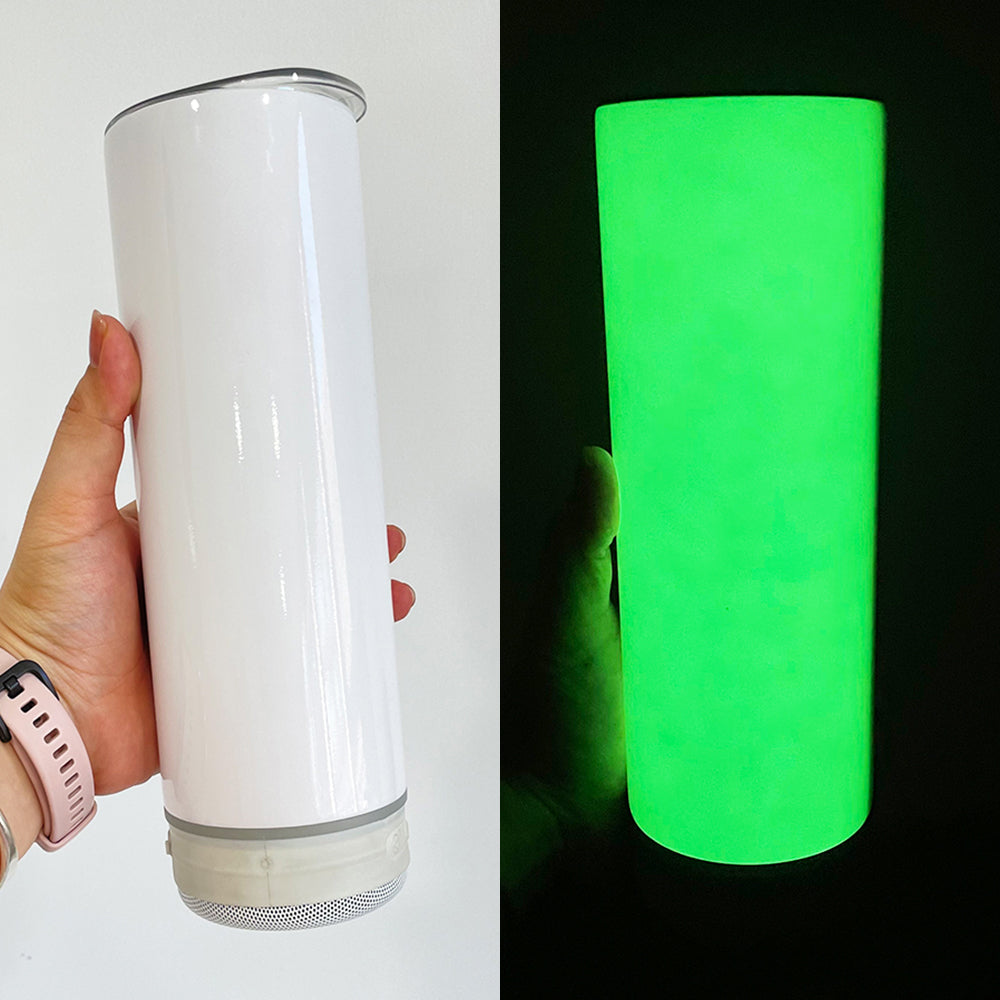 20oz White Blank Sublimation Glow In Dark Bluetooth Music Speaker Tumbler-CNLCA