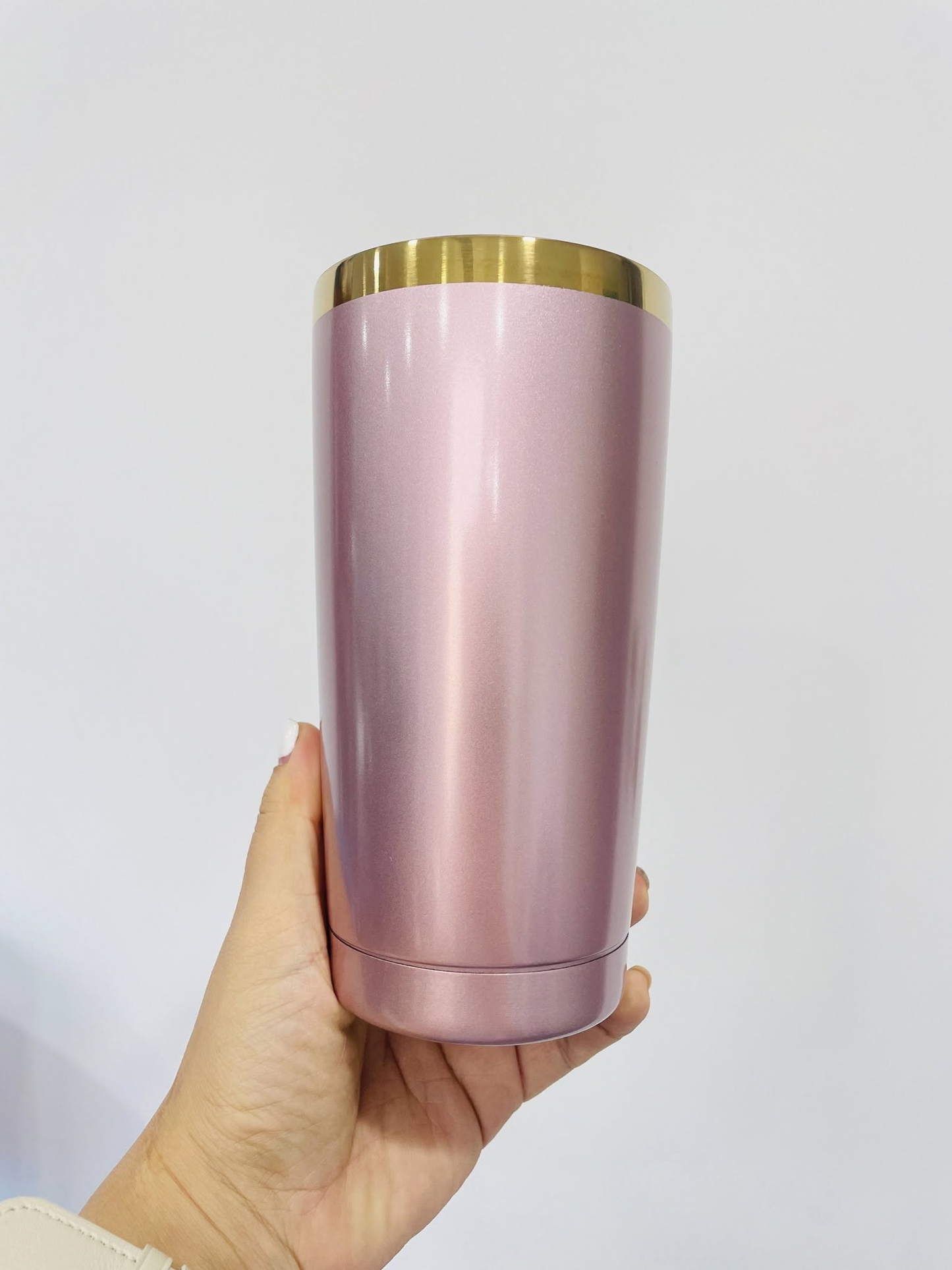 20oz 30oz Sublimation Shiny Rose Gold Plated Underneath Tumbler Coffee Mugs for Laser Engraved-CNLCA