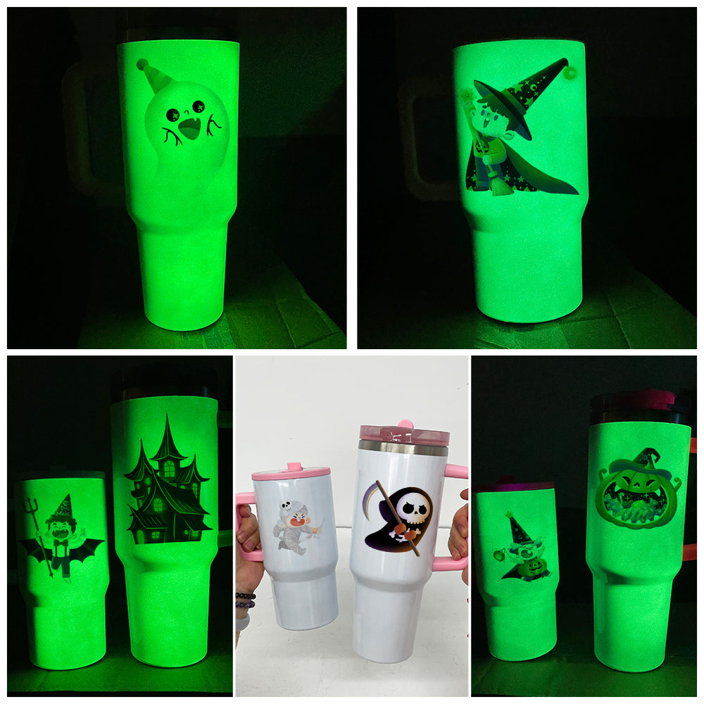 20oz White Blank Sublimation Glow In Dark School Kids Tumbler With Leak Proof Lid-CNLCA