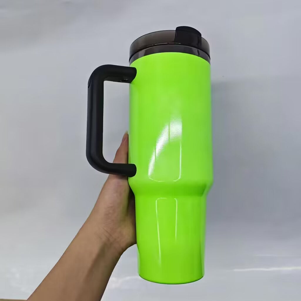 H2.0 40oz Black Underneath Neon Green Color Quencher Tumblers For Sublimation /Laser Engrave -CNLCA