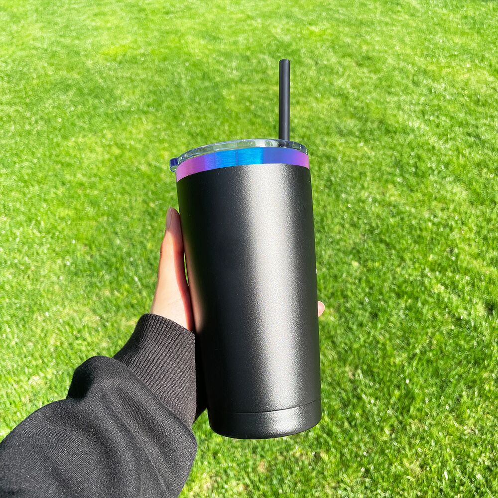 20oz Chroma Blue Purple Underneath Powder Coated Car Tumbler For Laser Engrave-CNLCA