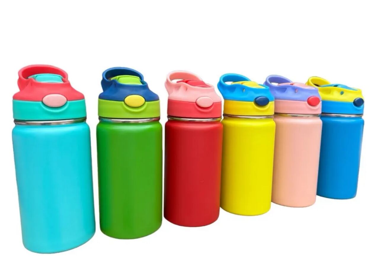 12oz Powder Coated Kids Tumblers Water Bottle for Laser Engraving-CNLCA