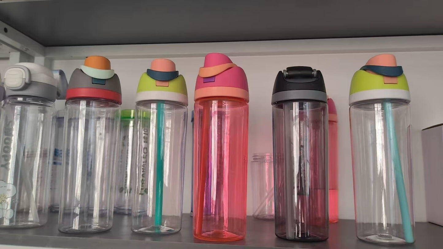 600ml-750ml Owala Style Plastic Water Bottle Sports Sippy Cups-CNLCA