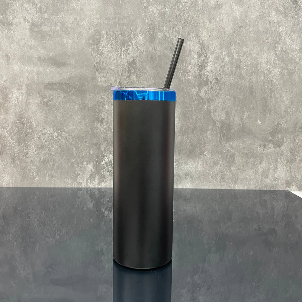 20oz Blue Plated Undernetah Skinny Straight Tumbler For Laser Engrave-CNLCA