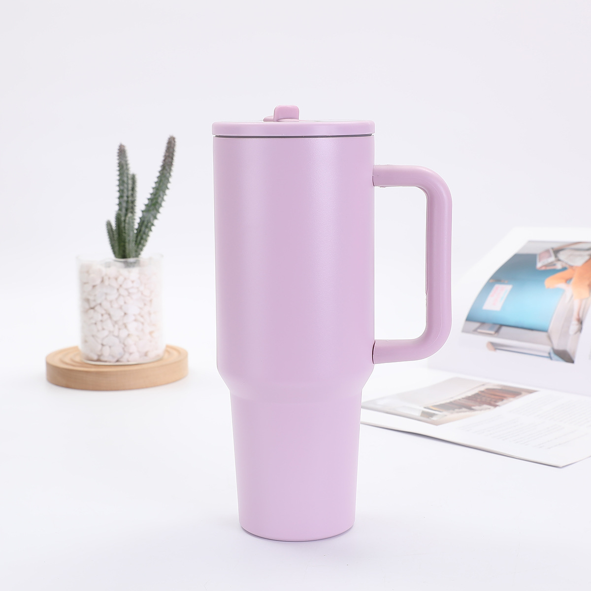 30oz 40oz Powder Coated Stainless Steel Flip Straw Lid Tumbler-CNLCA