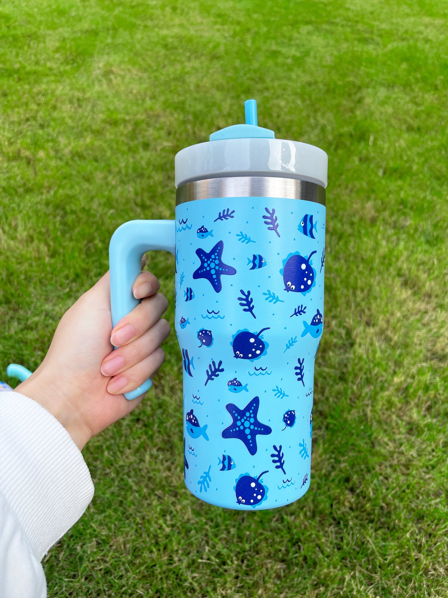 3D Cute Design Printed 20oz H2.0 Kids Tumbler Mug with Handle-CNLCA