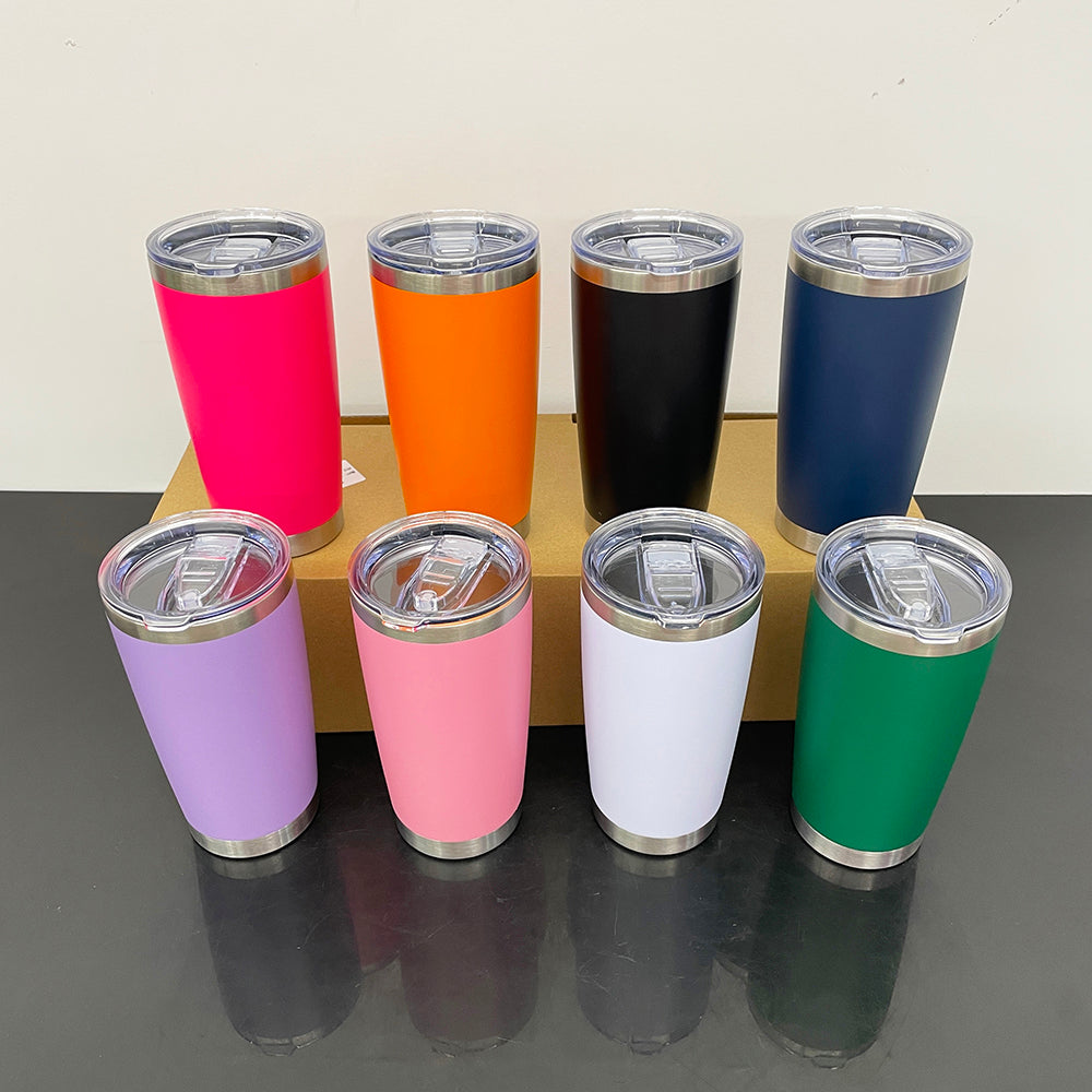 20oz Powder Coated Yeti Style Car Tumbler Coffee Mugs with Regular Base-CNLCA