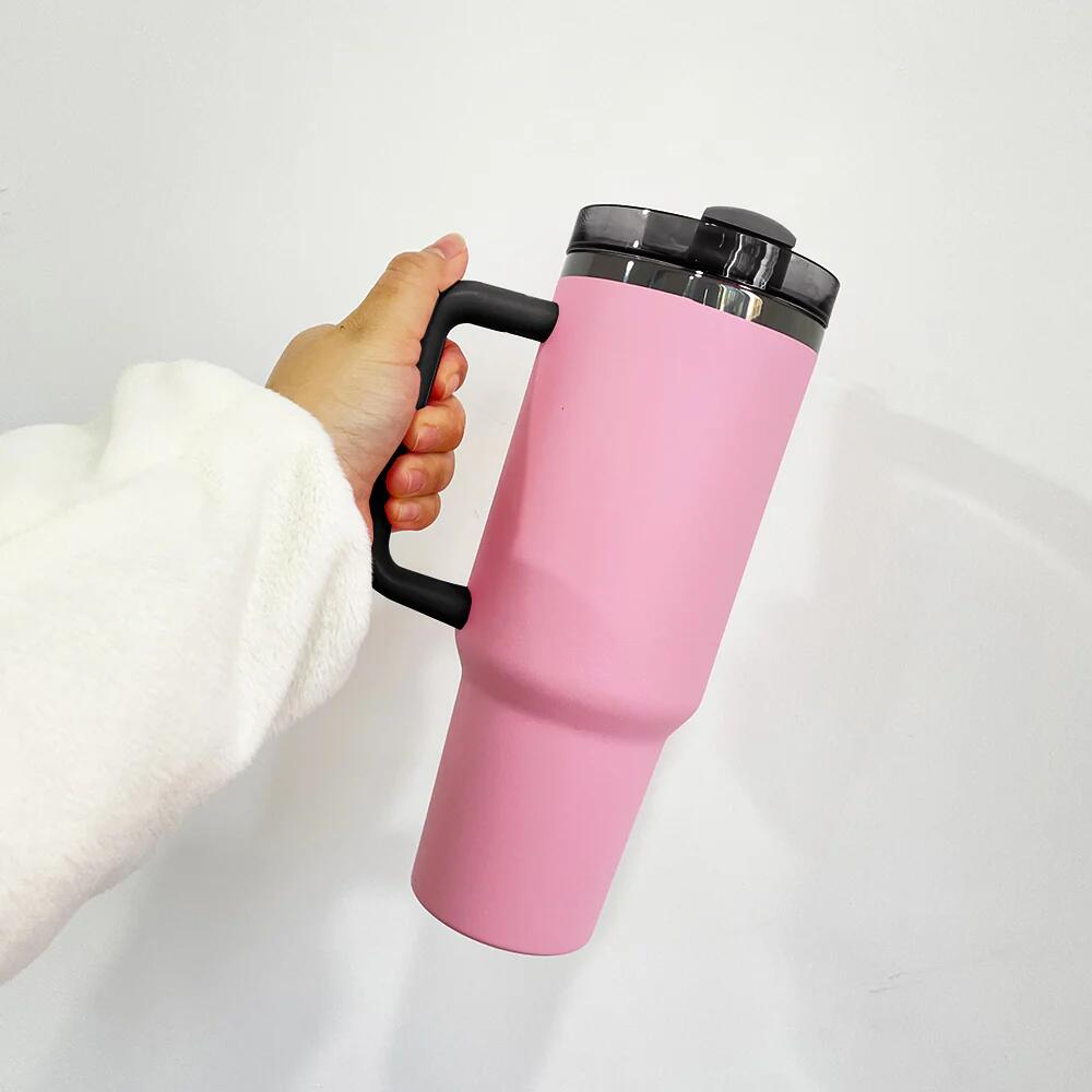 40oz Black Plated Underneath Pink Color Powder Coated H2.0 Quencher Tumblers For Valentine's Day-CNLCA