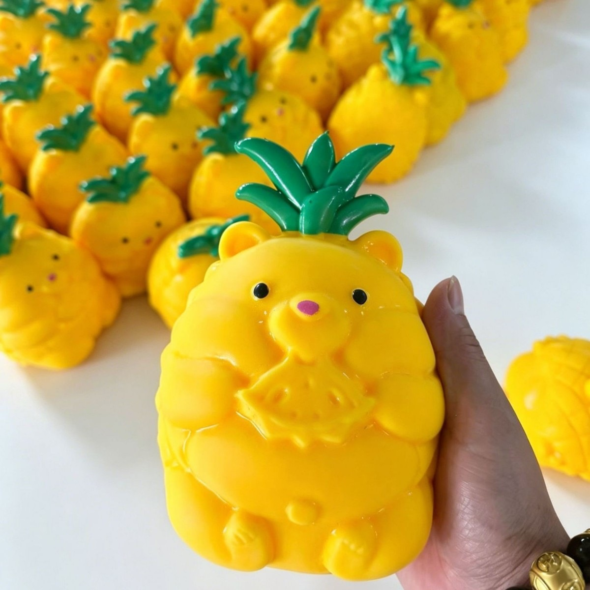 24Pack Cute Jumbo Giant Pineapple Bear Squishy Fidget Toy Sensory Stress Ball Fruit Bear Squeeze Sensory Toy-CNLCA