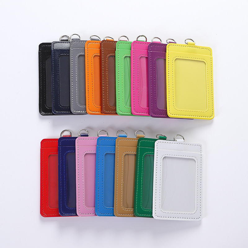 PU Imitation Leather Work ID Card Holder Company Name ID Card Case Student Card Holder-CNLCA