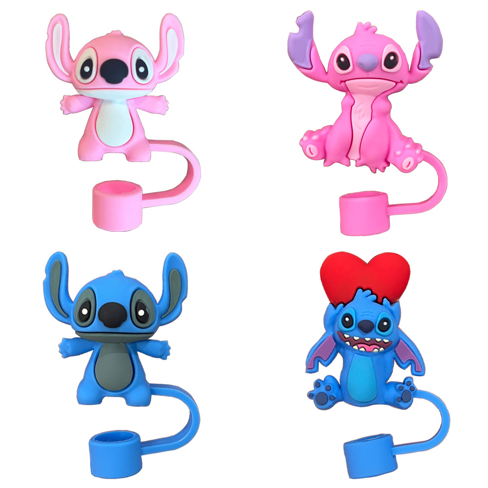Cute Stitch 10mm Straw Toppers Dust-proof Plug Straw Caps for Tumblers -CNLCA