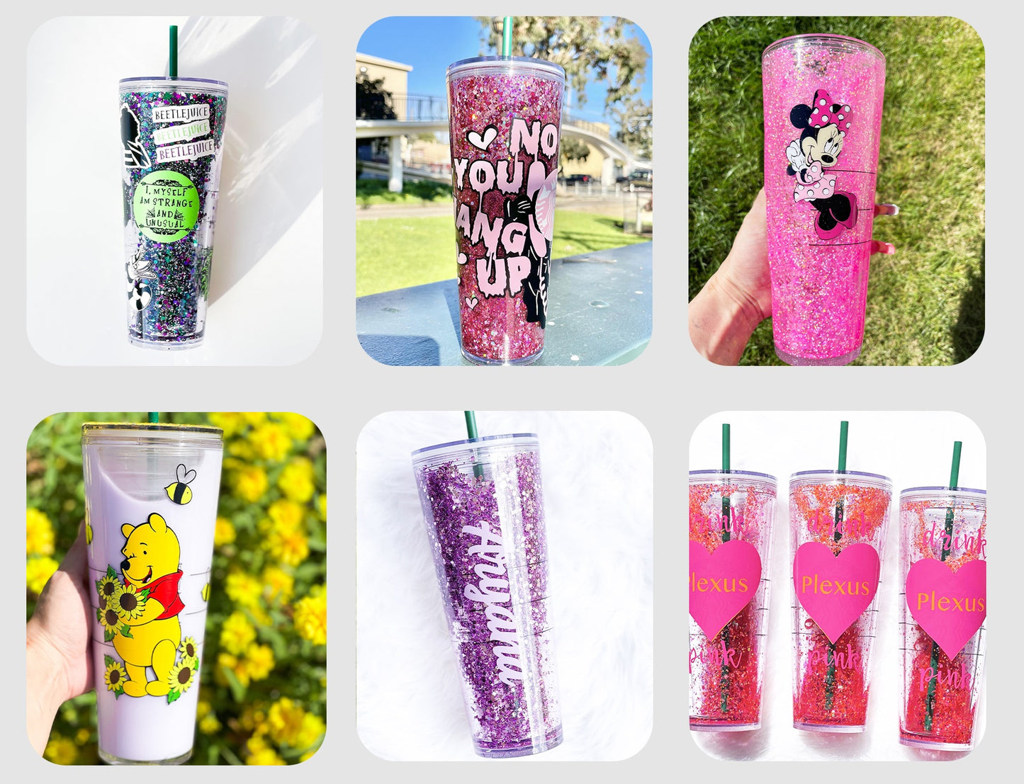 To Canada 24oz Glow In Dark Double Wall Snow Globe Plastic Cup Tumbler-CNLCA