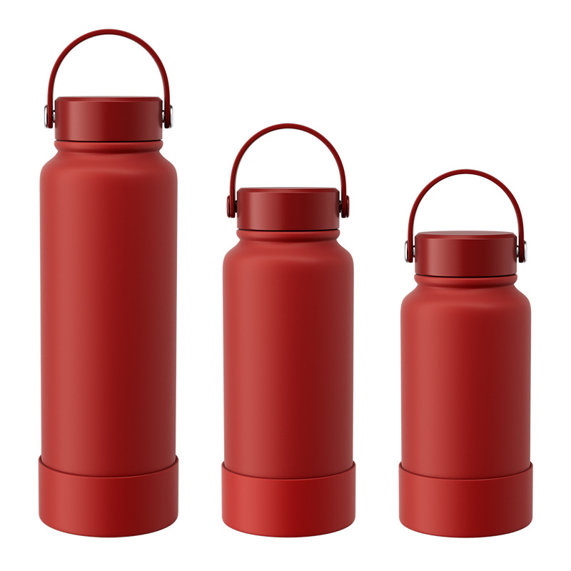650ml 1000ml 1200ml Powder Coated Stainless Steel Water Bottle with Handle Lid-CNLCA