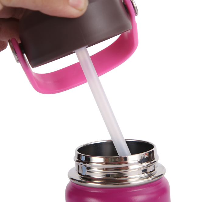 12oz Powder Coated Flip Straw Lids Tumbler Bottle For Laser Engraving-CNLCA