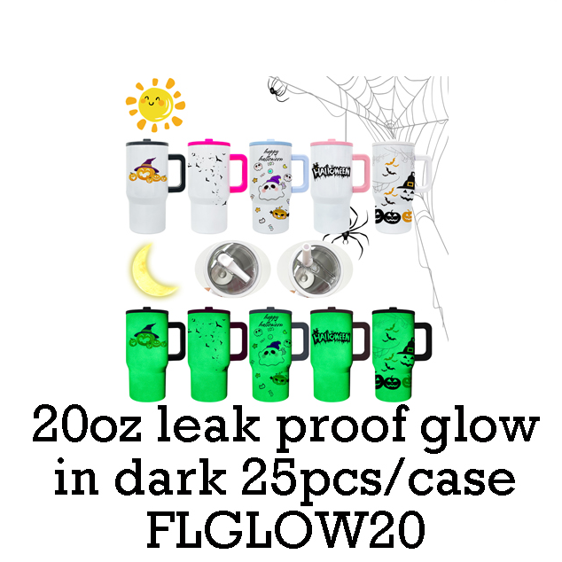 20oz White Blank Sublimation Glow In Dark School Kids Tumbler With Leak Proof Lid-CNLCA