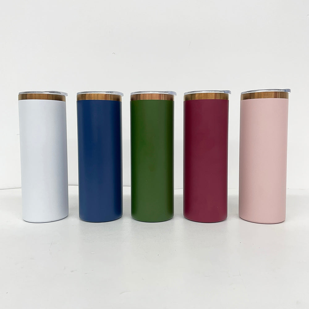 To Canada 20oz Powder Coated Copper Plated Skinny Straight Tumbler For Laser-LCA