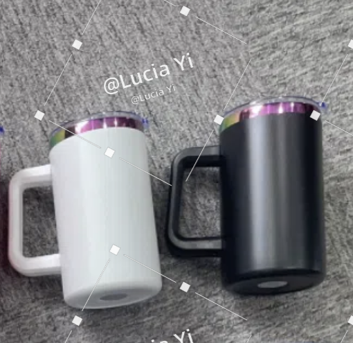 20oz Chubby Rainbow Copper Plated Underneath Car Tumbler Mug with Removable Handle For Laser-CNLCA