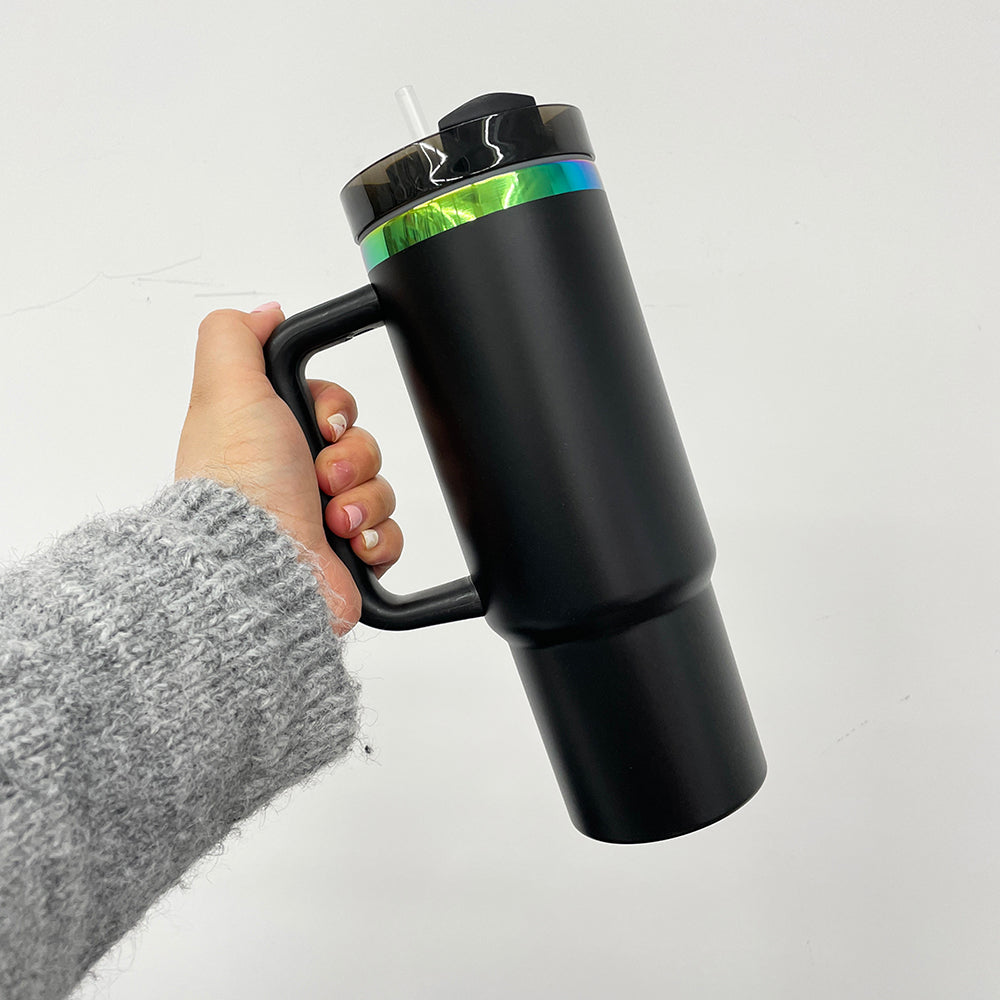 30oz Ombre Green Plated Underneath Powder Coated Quencher Tumblers For Laser Engrave-CNLCA
