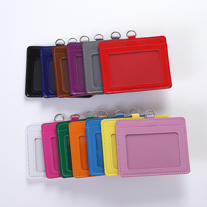 PU Imitation Leather Work ID Card Holder Company Name ID Card Case Student Card Holder-CNLCA