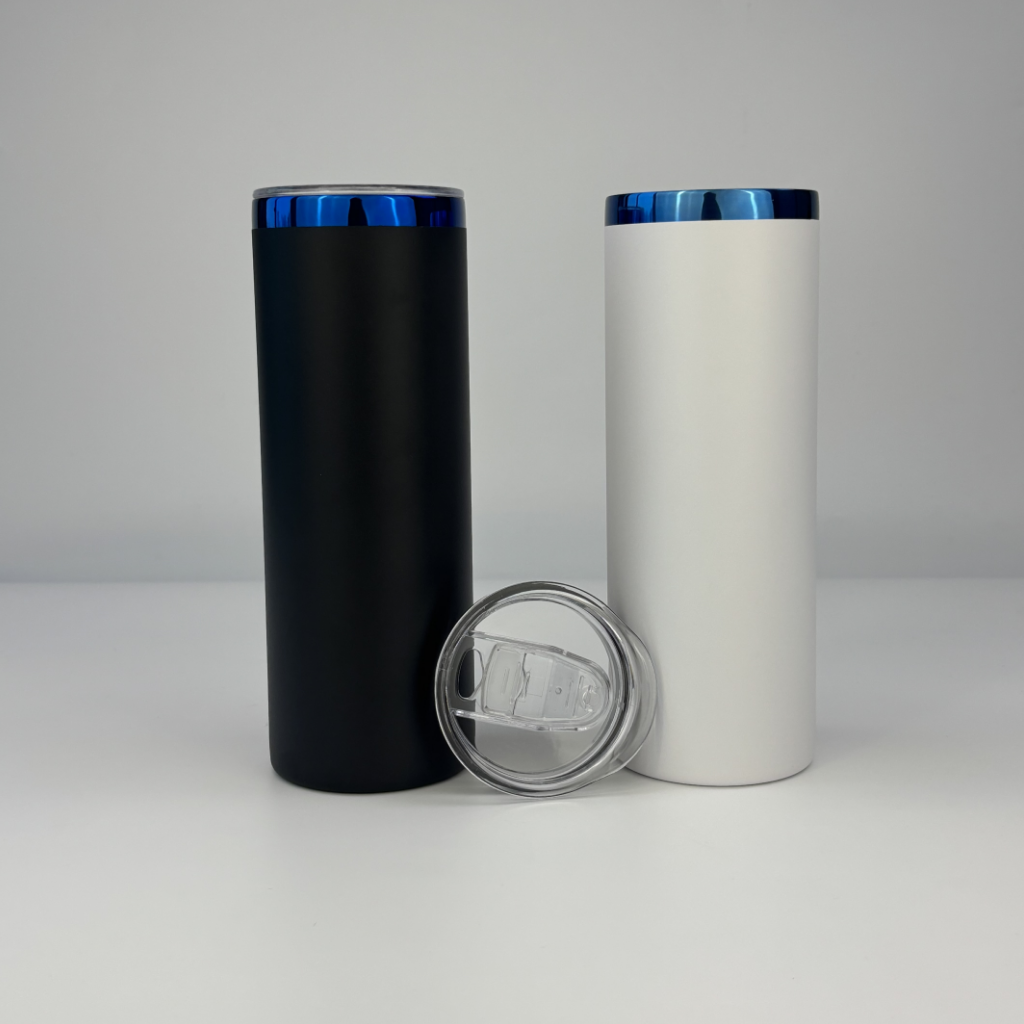 20oz Blue Plated Undernetah Skinny Straight Tumbler For Laser Engrave-CNLCA