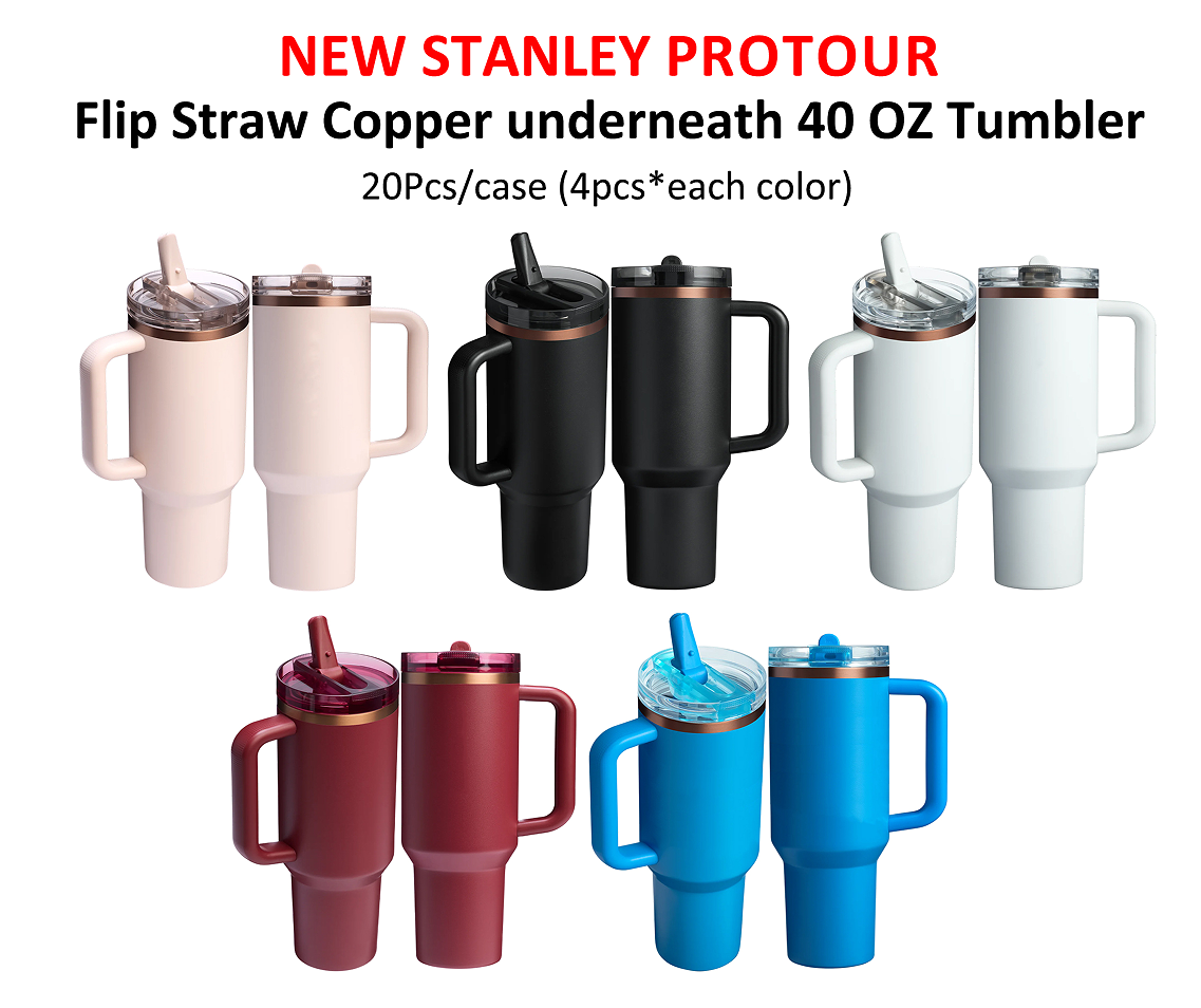 40oz Protour Black/Copper Plated Underneath Flip Straw Tumbler-CNLCA