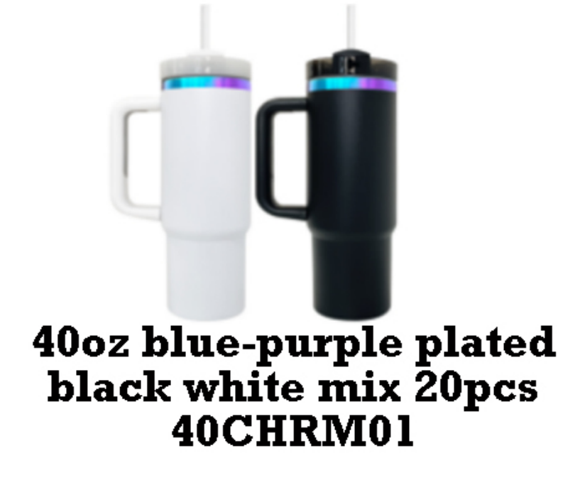 H2.0 40oz Black Blue Purple Plated Chroma Powder Coated Tumblers For Laser Engraving-CNLCA
