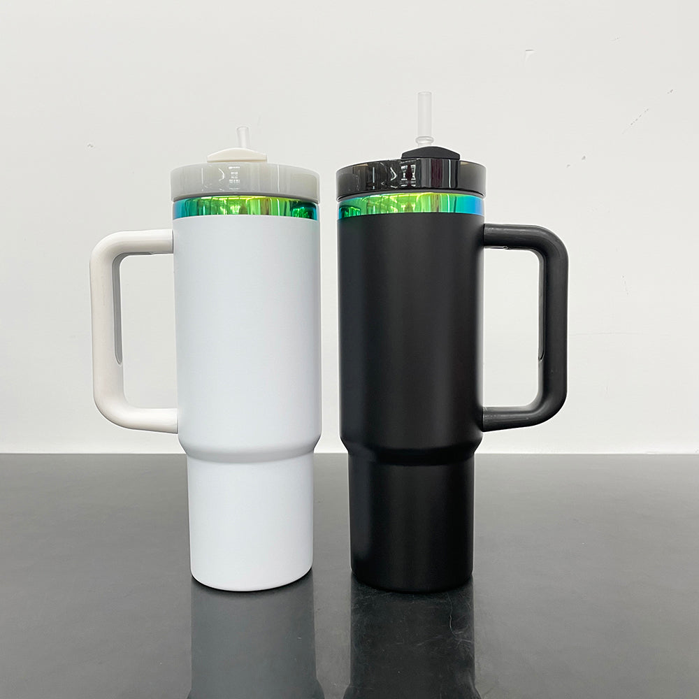 30oz Ombre Green Plated Underneath Powder Coated Quencher Tumblers For Laser Engrave-CNLCA