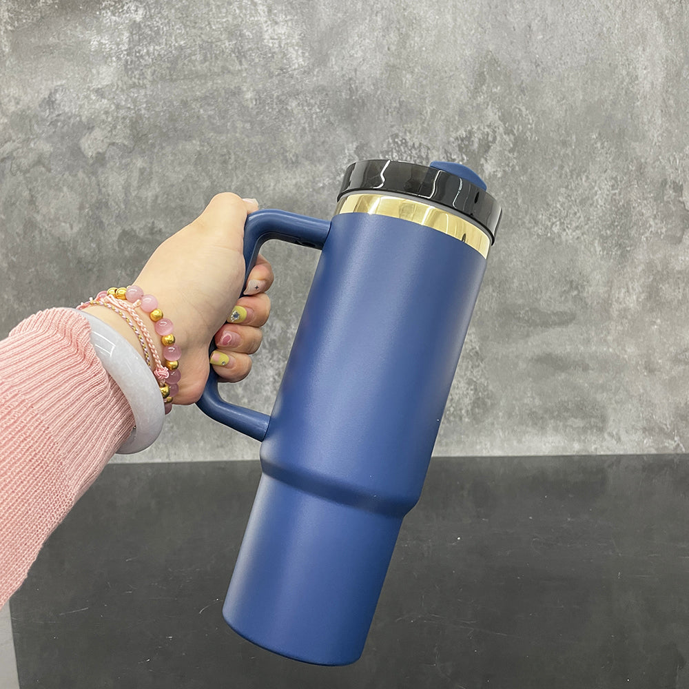 30oz Mirror Gold Plated Underneath Powder Coated H2.0 Quencher Tumblers For Laser Engraving -CNLCA
