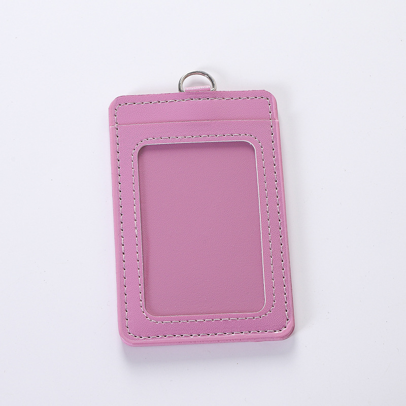 PU Imitation Leather Work ID Card Holder Company Name ID Card Case Student Card Holder-CNLCA