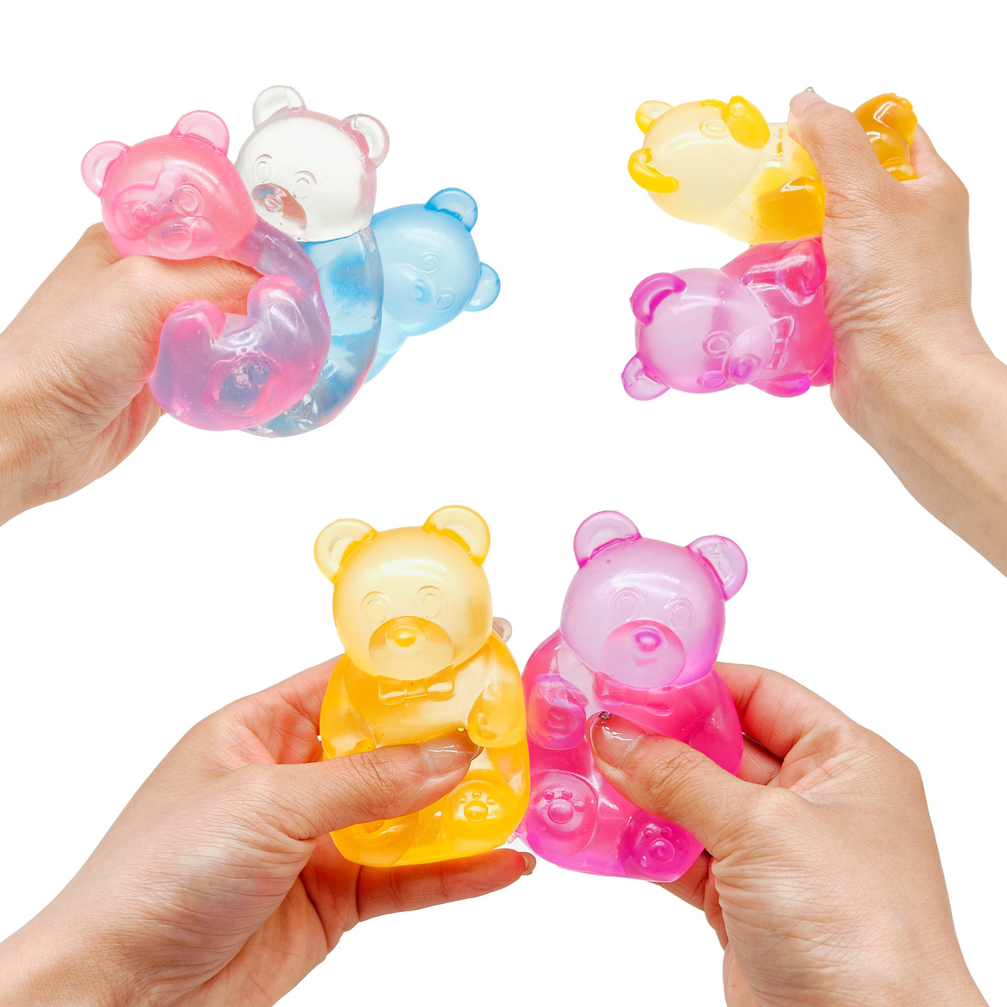 Jelly Colorful Bear Squishy Toy Slow Rising Stress Relief Squeeze Toy for Kids Adults-CNLCA