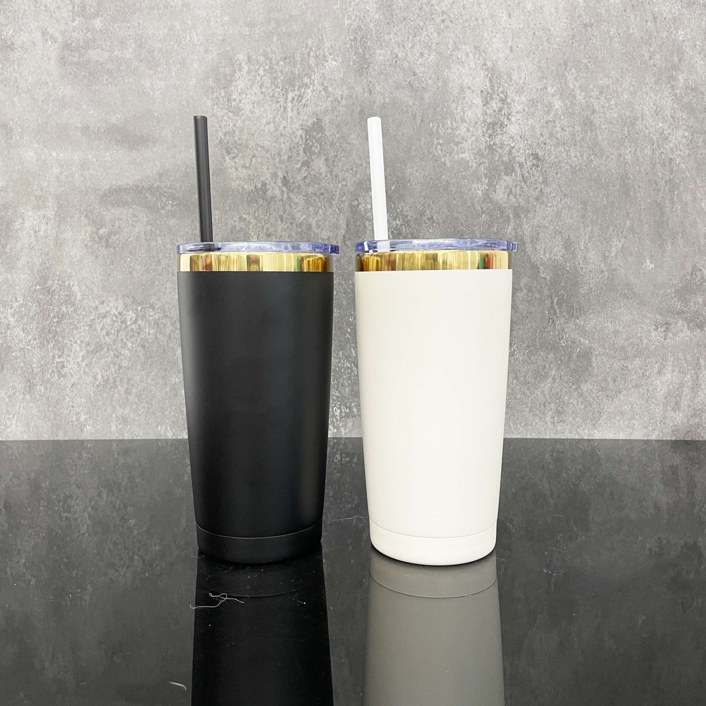 20oz 30oz Sublimation Shiny Rose Gold Plated Underneath Tumbler Coffee Mugs for Laser Engraved-CNLCA