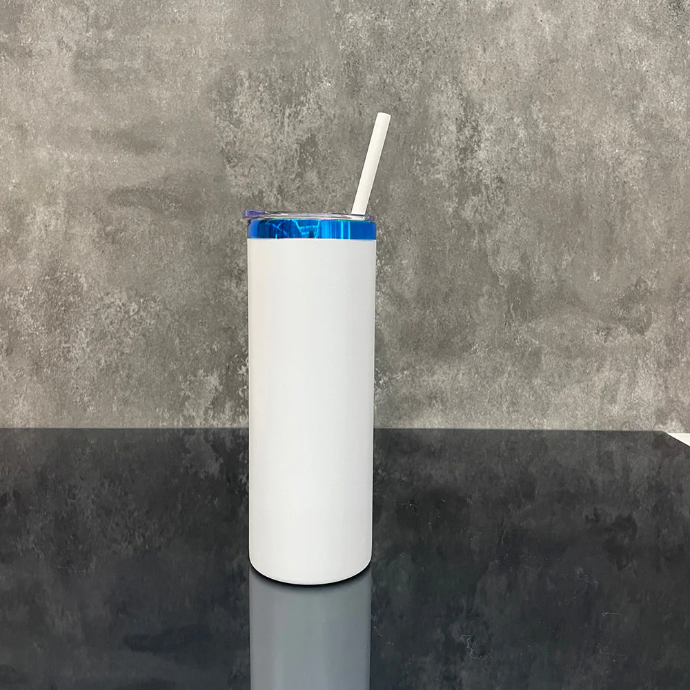 20oz Blue Plated Undernetah Skinny Straight Tumbler For Laser Engrave-CNLCA