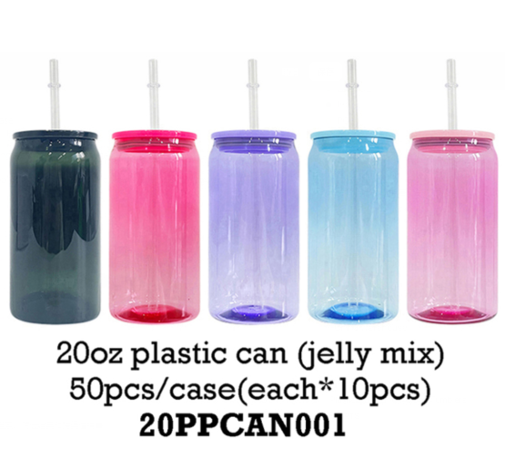 20oz Colorful Jelly Color Acrylic Plastic Can Cup -CNLCA
