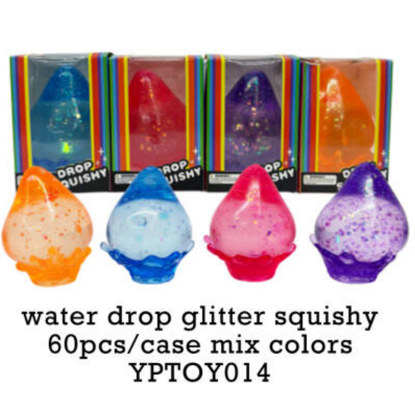 Glitter Water Drop Squishy Stress Relief Schylling Squish Fidget Toy-CNLCA