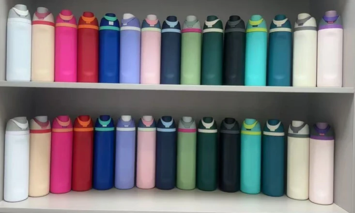 16oz/19oz/24oz/28oz/32oz Flip Straw Lid Insulated Stainless Steel Sports Owala Style Water Bottle for Laser Engraving-CNLCA