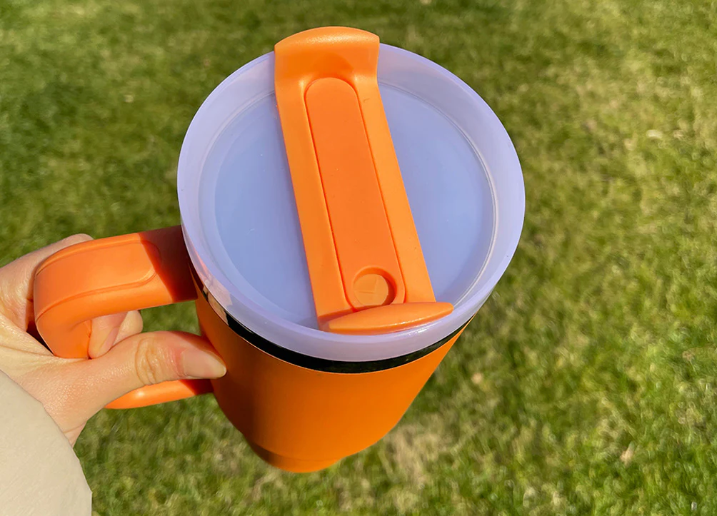 14oz Black Mirror Underneath Orange Color Powder Coating Kids Baby Tumblers for Laser Engrave-CNLCA