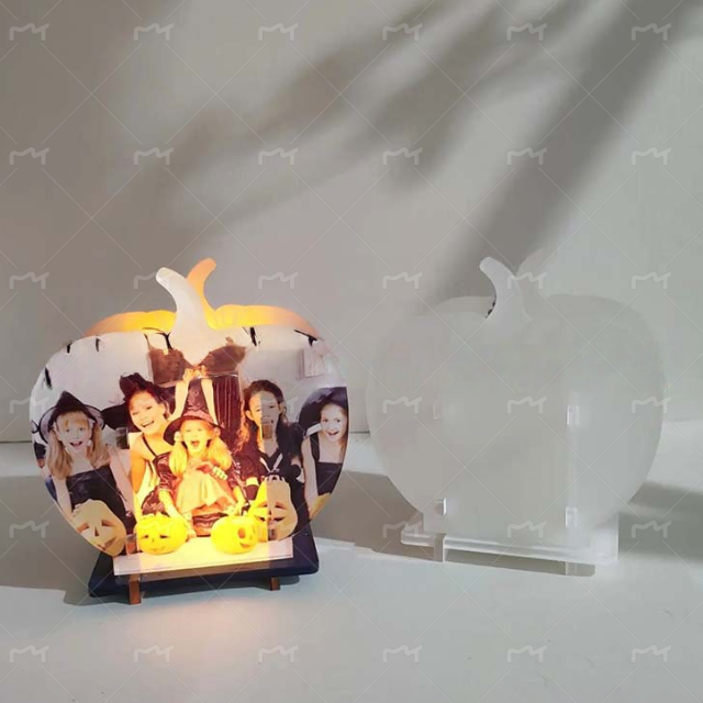 Pumpkin Graduation Cap Sublimation Acrylic Decoration Lantern Memorial Sublimation Halloween Candy Box Lantern with LED Candle-CNLCA