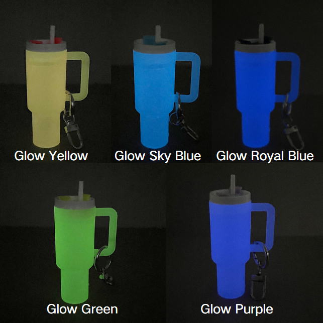 40oz Stanley Style Tumbler Shaped Glow In Dark Keychain Tumbler Accessories-CNLCA