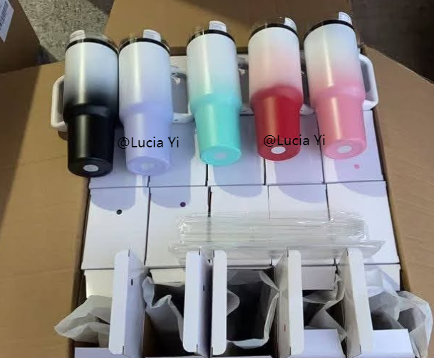 40oz Black Plated Underneath Ombre Color Powder Coated H2.0 Quencher Tumblers For Laser Engrave-CNLCA