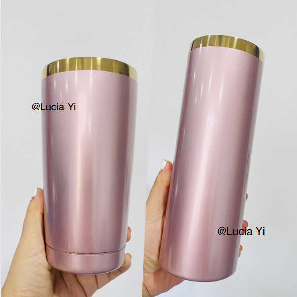 20oz 30oz Sublimation Shiny Rose Gold Plated Underneath Tumbler Coffee Mugs for Laser Engraved-CNLCA