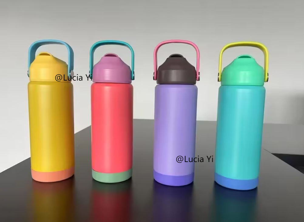 12oz 17oz Powder Coated Flip Straw Lids Tumbler Water Bottle For Laser Engraving-CNLCA
