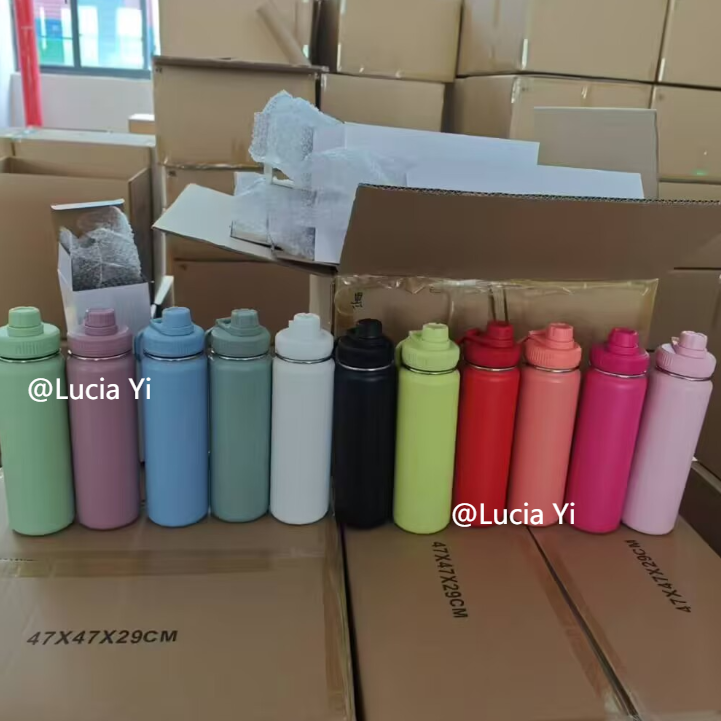 24oz Powder Coated Stainless Steel Vacuum Flask Tumbler Water Bottle For Laser Engraving-CNLCA