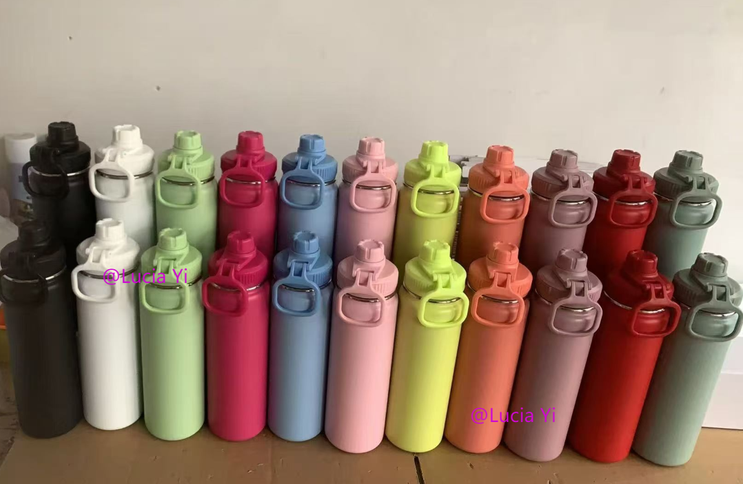 24oz Powder Coated Stainless Steel Vacuum Flask Tumbler Water Bottle For Laser Engraving-CNLCA