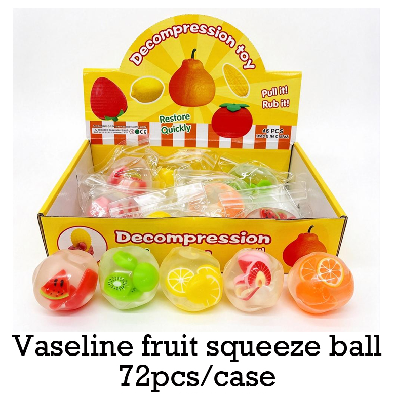 72Pack Mini Fruit Figure Filled Squishy Stress Ball Vaseline Filled No Rebound Fruit Squishies Squeeze Fidget Toys-CNLCA
