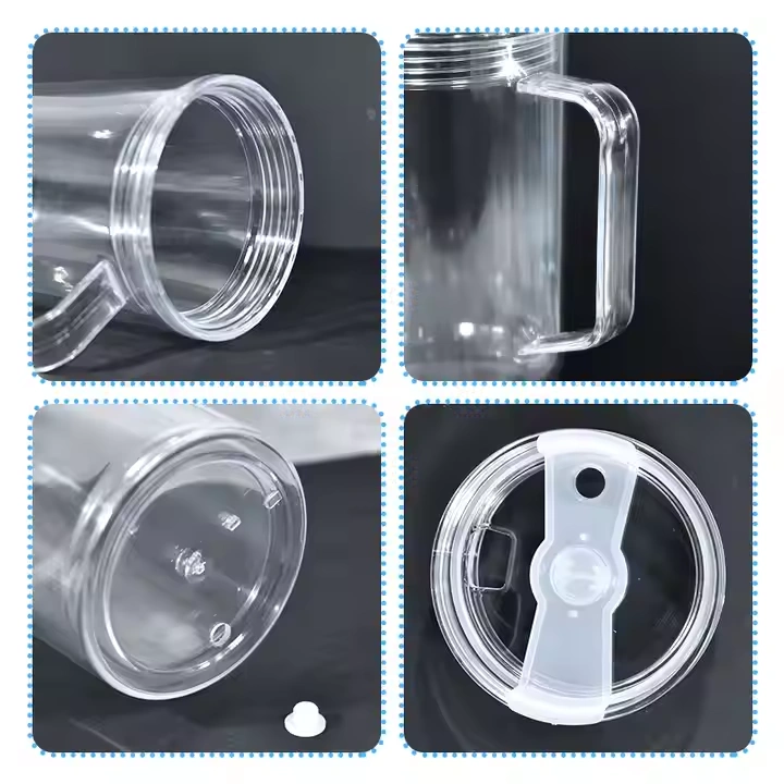 20 Pack 40oz Clear Pre Drilled Snow Globe Tumbler Double Wall Plastic Cups Mug-CNLCA