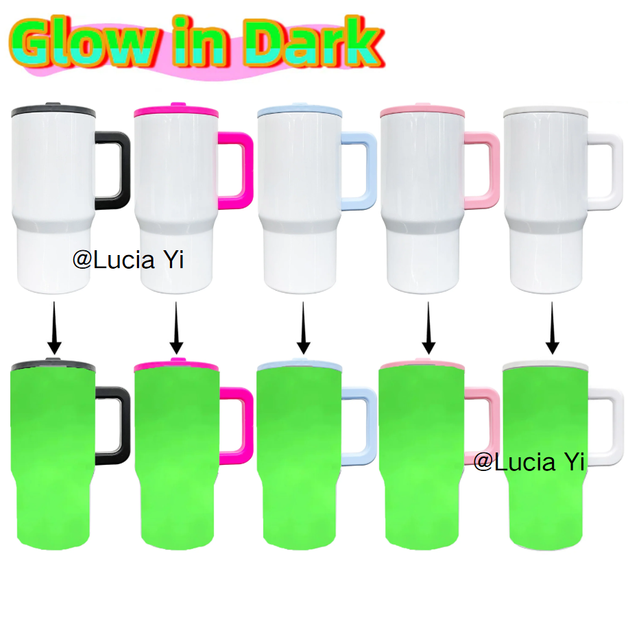 20oz White Blank Sublimation Glow In Dark School Kids Tumbler With Leak Proof Lid-CNLCA