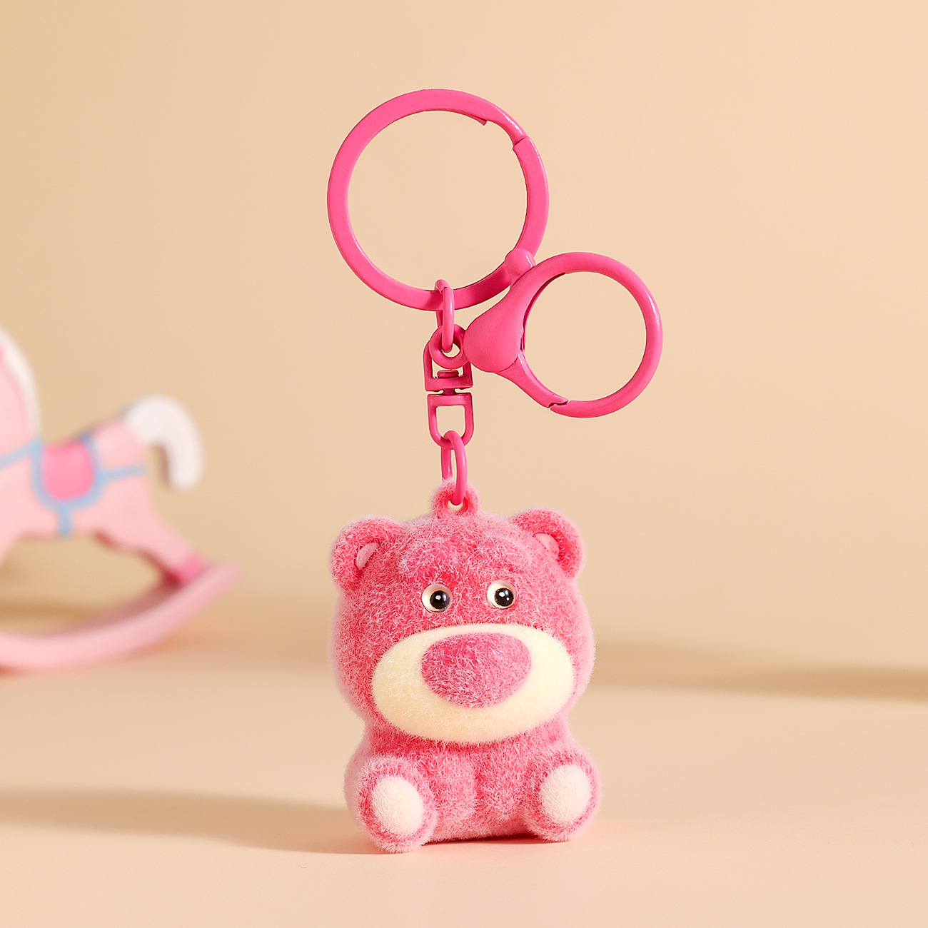Cute Labubu Strawberry Bear Tumbler Keychain-CNLCA