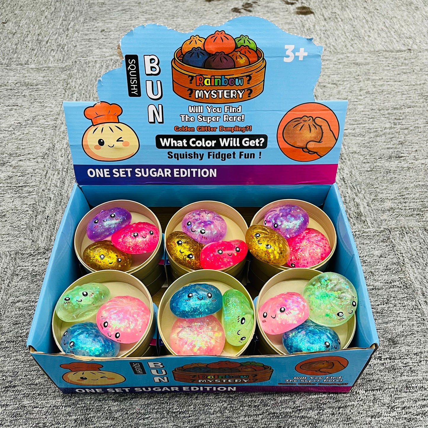 Realistic Small Size Steamed Bun Slow Rising Mini Maltose Sugar Glitter Dumpling Squishiy Set Stress Relief Fidget Toy Sets-CNLCA