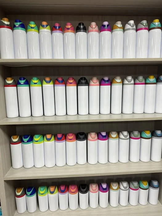 25Pack 24oz Owala Style Blank Sublimation Stainless Steel Tumbler Water Bottle with Color Lid-CNLCA